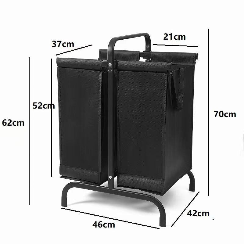 White 110L Waterproof Oxford Cloth 2-Tier Laundry Hamper with Lid
