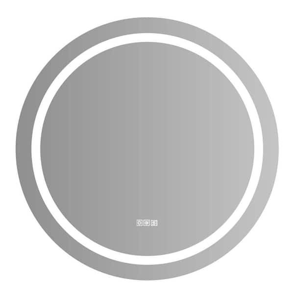 Unbranded 24 in. W x 24 in. H Round Frameless Wall Mounted Bathroom Vanity Mirror