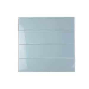 Modern Design Styles Rectangle 3 in. x 12 in. Glossy Blue Glass Peel and Stick Subway Tile (22 sq. ft./Case)
