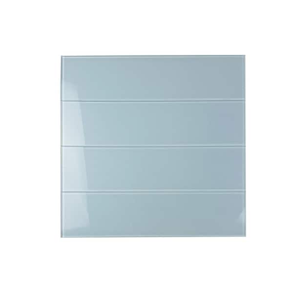 ABOLOS Modern Blue 3 in. x 12 in. Peel and Stick Glossy Glass Subway Tile (22 sq. ft./Case)
