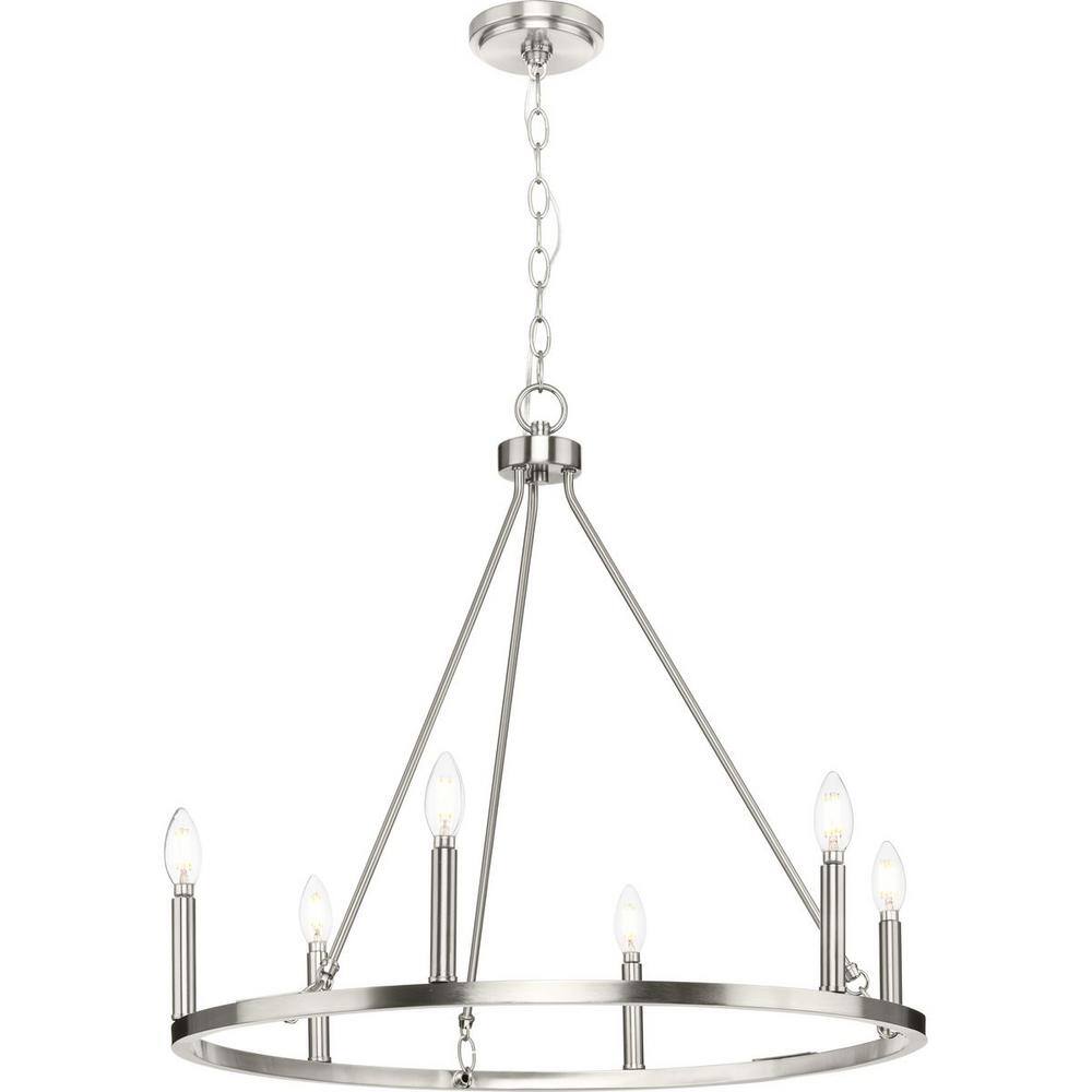 Gilliam Brushed Nickel 6-Light Circular Chandelier