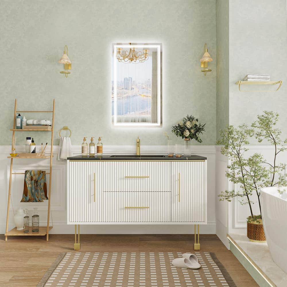 24 in. W x 40 in. H Rectangular Frameless Anti-Fog Backlit Front Lighted Wall LED Bathroom Vanity Mirror, Tempered Glass price history on PriceWatchPro