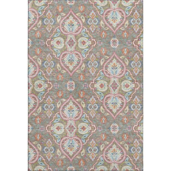 Mayfield Premium Machine Washable Abstract AMF2207 Taupe 10 ft. x 14 ft. Area Rug