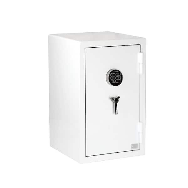 4.5 cu. ft. Fireproof and Waterproof Home, Commercial, and Office Safe with Electronic Keypad Lock Access in White