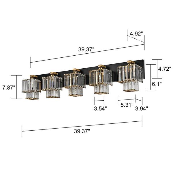 LLHZSY Schonbek 39.37 in. 5-Light 2-Tier Modern Black and
