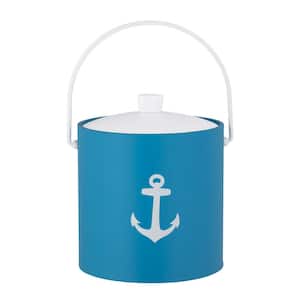 PASTIMES Anchor 3 qt. Process Blue Ice Bucket with Acrylic Cover