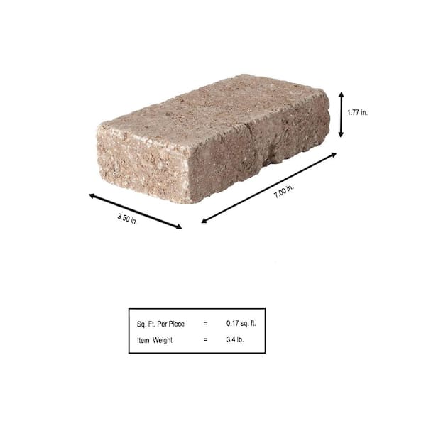 Pavestone Paper Sample Only of RumbleStone Mini 7 in. x 3.5 in. x 1.75 in. Cafe Concrete Paver (1-Piece)