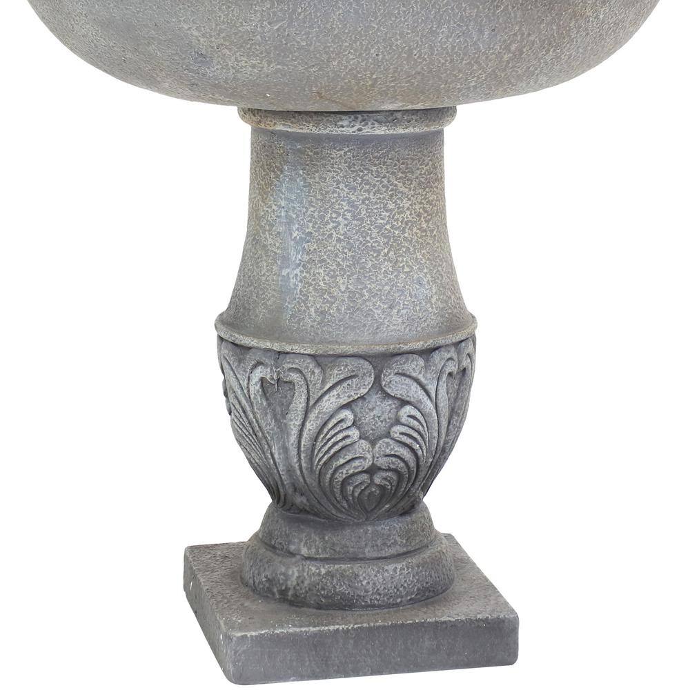 50" Dusty Gray Fiberglass Reinforced Concrete 2-Tier Outdoor Water Fountain