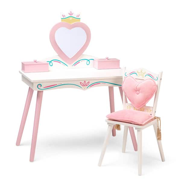 Wildkin Princess Vanity Table And Chair, Vanity Table With Chair