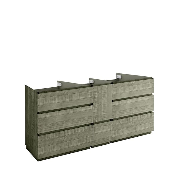 Fresca Formosa 70 in. Freestanding Double Bath Vanity Cabinet without Top in Sage Gray