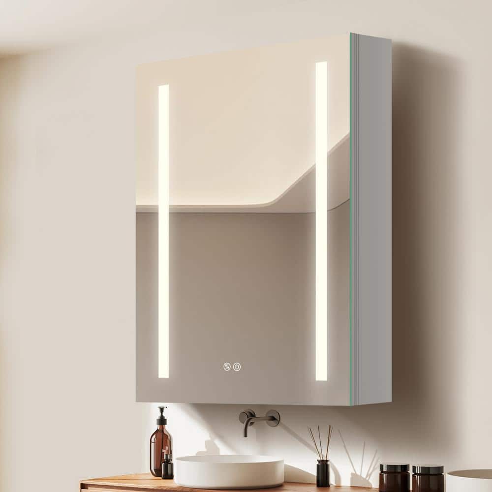 Zeafive 20 in. W x 30 in. H Rectangular White Aluminum 3-Color 