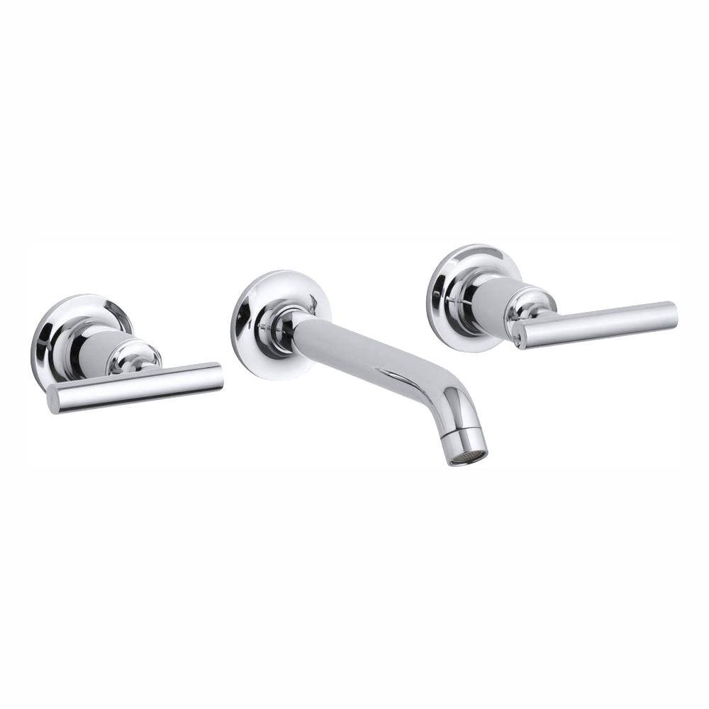 KOHLER Purist 2Handle Wall Mount Bathroom Sink Trim Kit in Polished Chrome (Valve Not Included