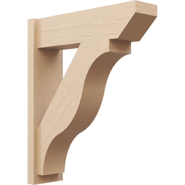 Ekena Millwork 8 in. x 34 in. x 28 in. Funston Slat Rough Cedar Woodgrain Timberthane Polyurethane Outlooker, Primed Tan