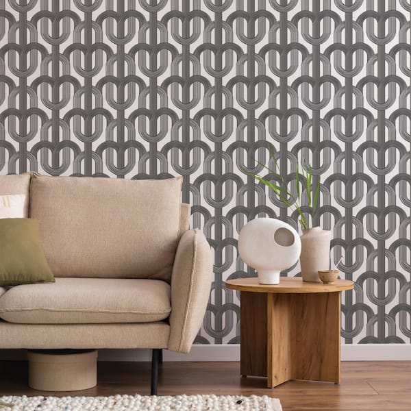 Ink Lattice Vinyl Peel and Stick Wallpaper Roll (Covers 28 sq. ft.)