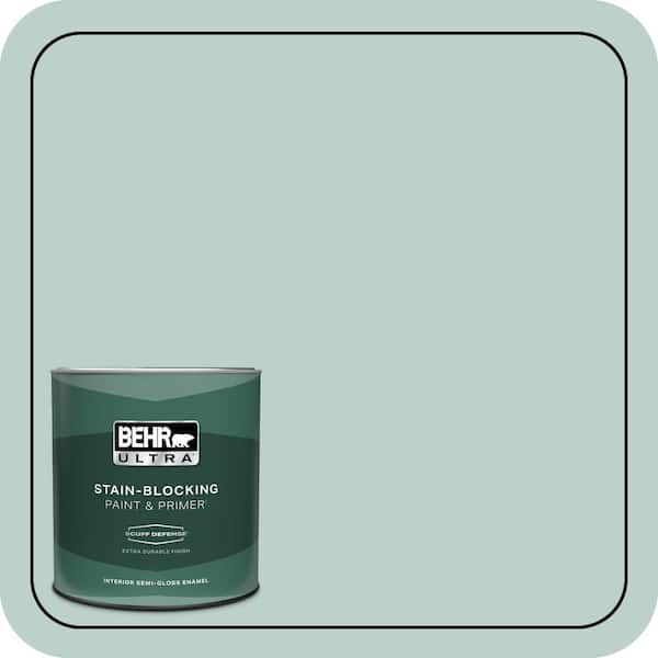 BEHR ULTRA 1 qt. #S420-2 Moon Glass Extra Durable Semi-Gloss Enamel Interior Paint & Primer
