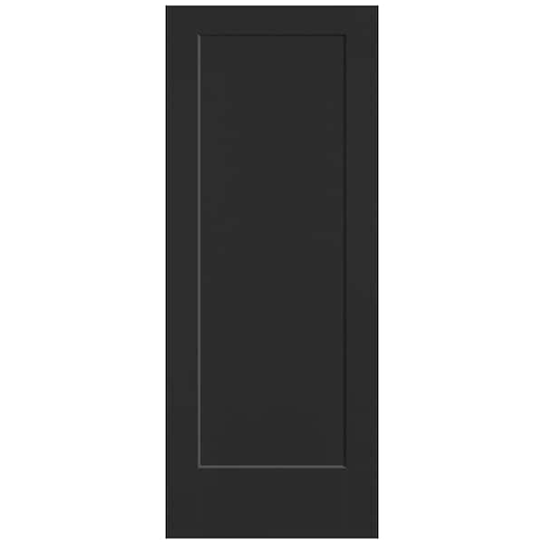 Masonite 32 in. x 80 in. 1-Panel Lincoln Park Single Bore Solid Core Jet Black Molded Composite Interior Door Slab