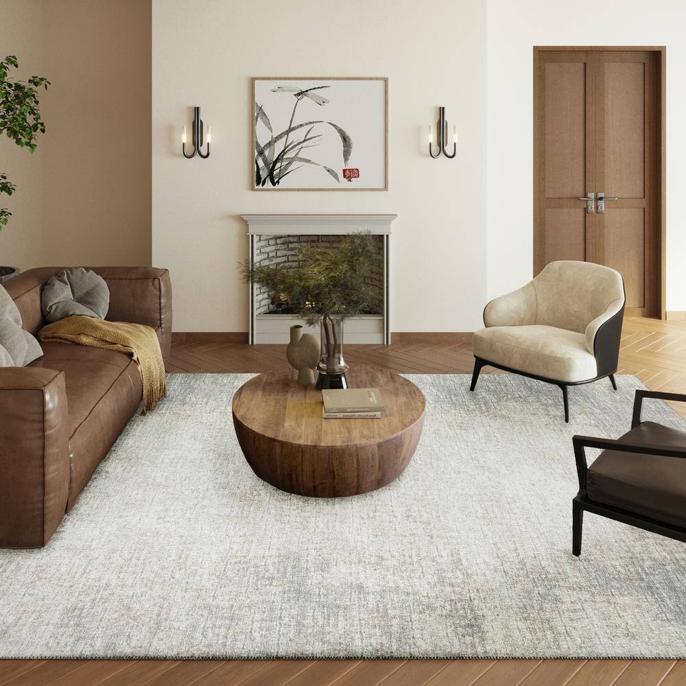 Rylee Transitional Gray Chenille 5' x 7'6" Flat-Woven Area Rug