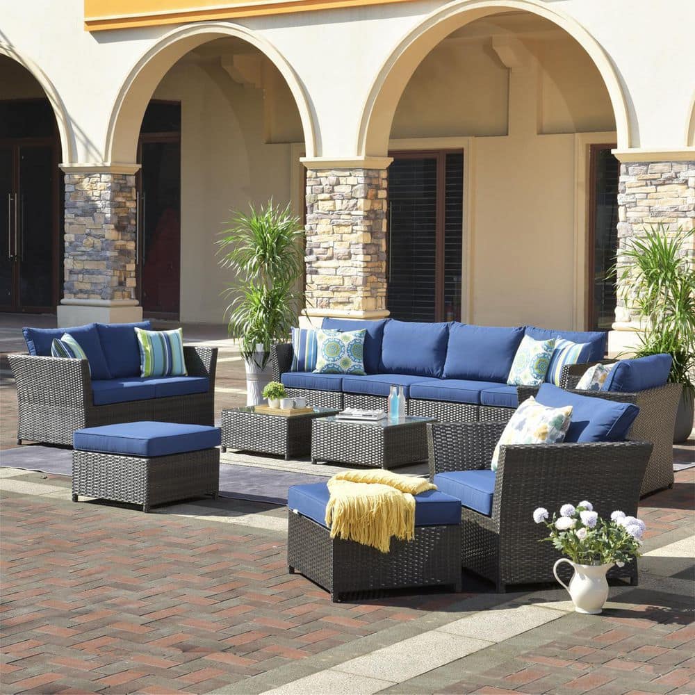 OVIOS Suvius 12Piece Wicker Outdoor Patio Conversation Seating Set