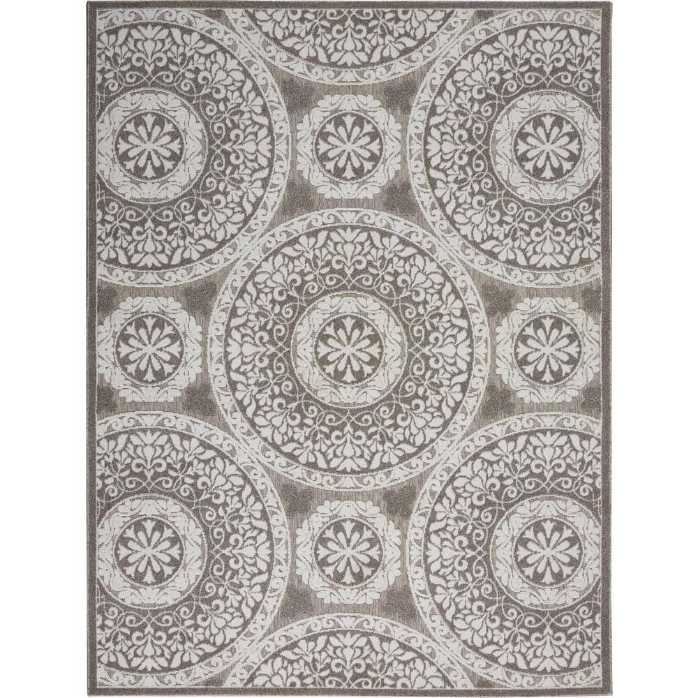 Hampton Bay Calobra Taupe 2 ft. x 10 ft. Kitchen Runner Geometric ...