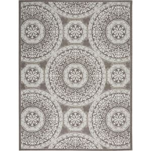 Calobra Taupe 2 ft. x 10 ft. Kitchen Runner Geometric Contemporary Indoor/Outdoor Patio Area Rug