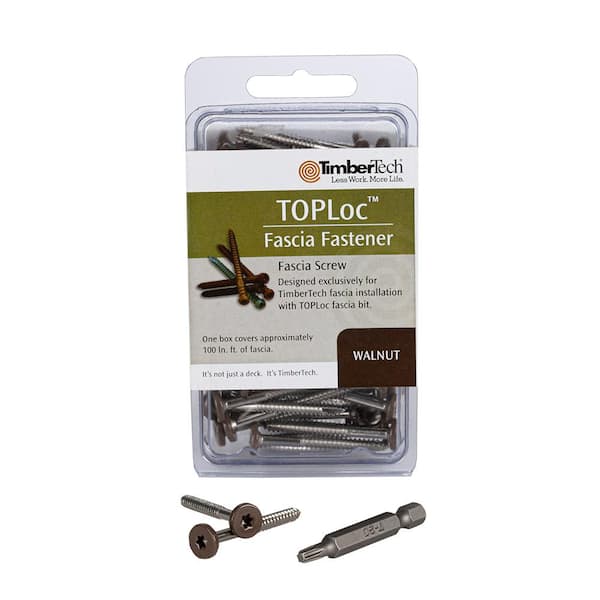 TOPLoc Composite Deck Screw for Fascia Walnut 80 LF (100 1-3/4 in. #8 Torx Wafer Head Screws, 1-Bit)