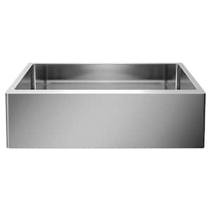 Quatrus Farmhouse Apron Front Stainless Steel 32 in. x 19 in. Single Bowl Kitchen Sink in Satin Polished