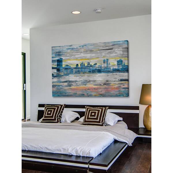 Unbranded 40 in. H x 60 in. W "Bridge Skyline" by Parvez Taj Printed Canvas Wall Art