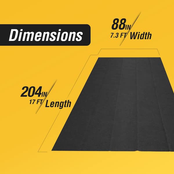 7.3 ft. W x 17 ft. L Black Vinyl Scrip Garage Flooring