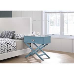 Xavier 1-Drawer Teal Nightstand (25 in. H x 27 in. W x 16 in. D)