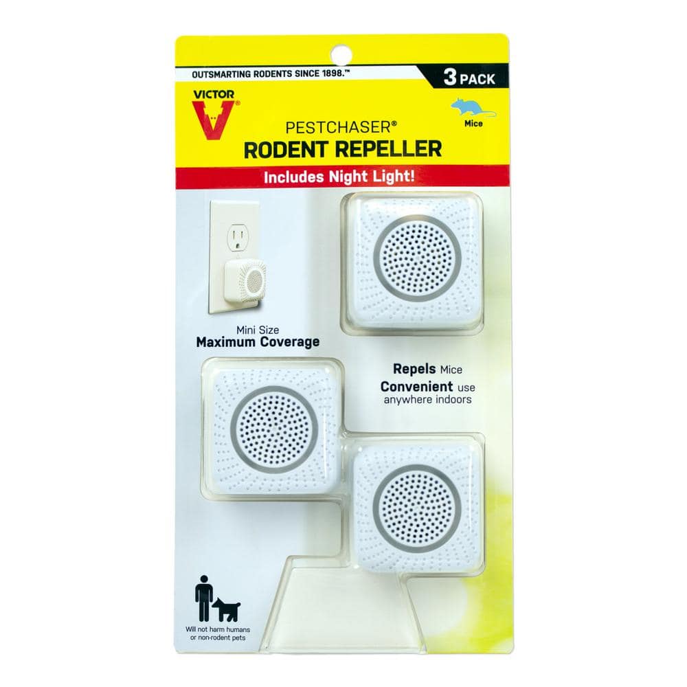 Victor PestChaser Mini Electronic Rodent Repeller with Nightlight (3-Pack)  - Repels Mice and Rats M753K - The Home Depot