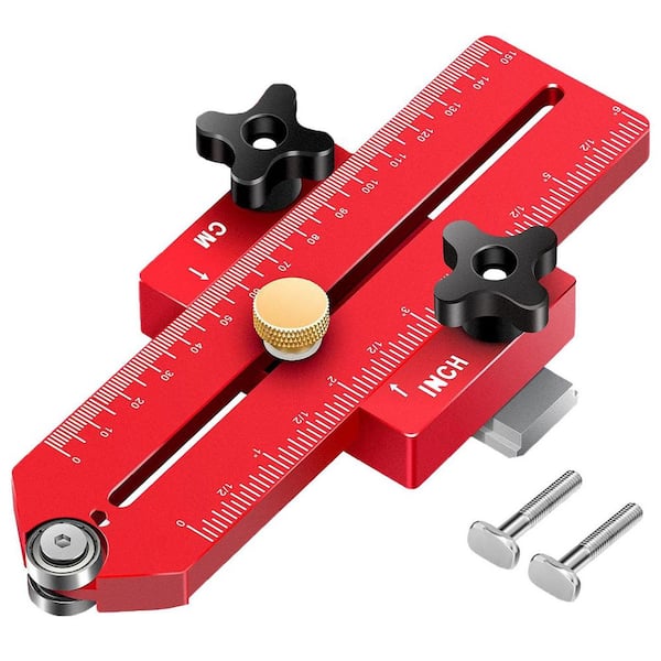 Unbranded 3/4 x 3/8 Anodized Aluminum Thin Rip Jig Guide with Precision Scale for Table Saw, Band Saw, Router Table