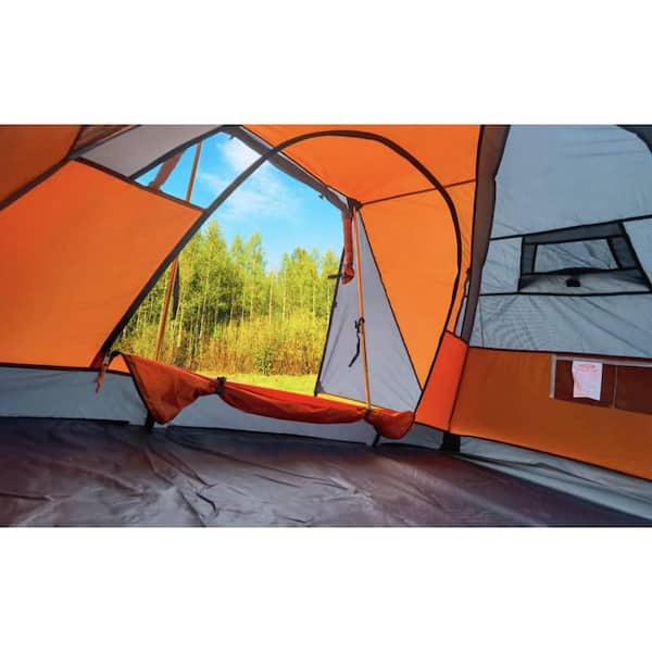 6 ft. x 4.5 ft. Orange 2-Person Aluminum Poles Camping Tent with