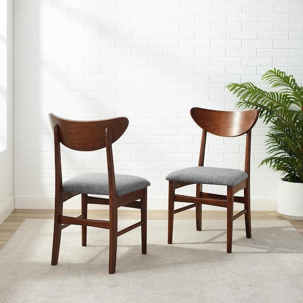 Crosley Furniture Landon Mahogany Wood, Fabric Dining Chairs With Mahogany Legs