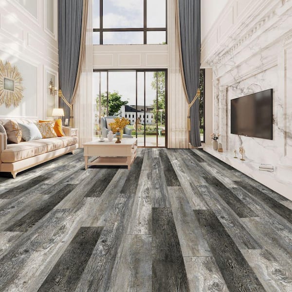 Hydrostop Fieldstone 20 MIL x 7.1 in. W x 48 in. L Waterproof Click Vinyl Plank Flooring (23.64 sq. ft./Case)