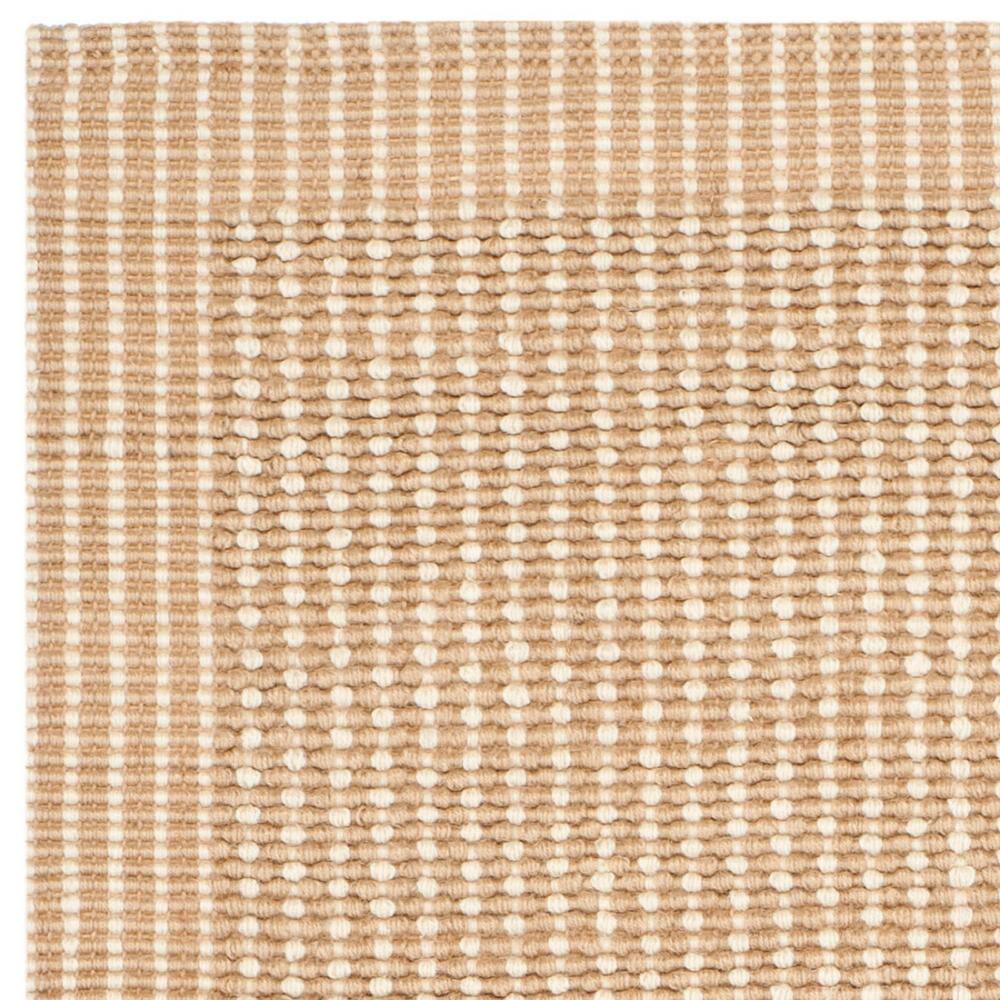 Hand-Knotted Beige Jute 2' x 6' Runner Rug with Non-Slip Feature