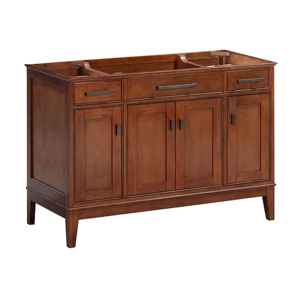 Madison 48 in. W x 21 in. D x 34 in. H Vanity Cabinet Only in Tobacco