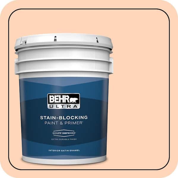 BEHR ULTRA 5 gal. #260A-3 Peach Beige Extra Durable Satin Enamel Interior Paint & Primer