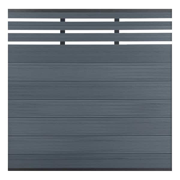 Garden 6 ft. H x 6 ft. W Grey WPC Composite Fence Panels without Posts