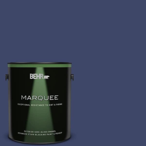 BEHR MARQUEE 1 gal. #S-H-620 Midnight Sky Semi-Gloss Enamel Exterior Paint & Primer