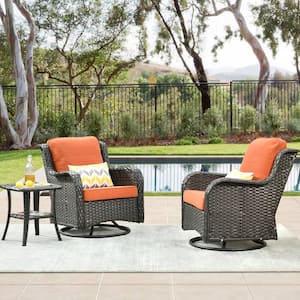 HOOOWOOO Oreille Grey 3-Piece Wicker Outdoor Patio