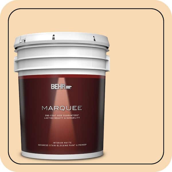 BEHR MARQUEE 5 gal. #ICC-41 Butter Cookie Matte Interior Paint & Primer