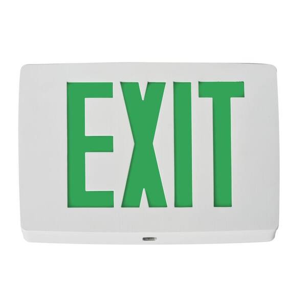 Lithonia Lighting Single Face Green Quantum Die Cast White LED Exit Sign