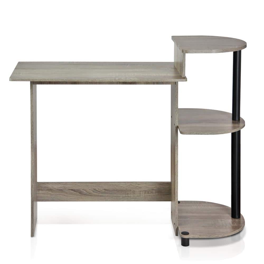 39 in. Rectangular Oak Gary Computer Desk with Shelves