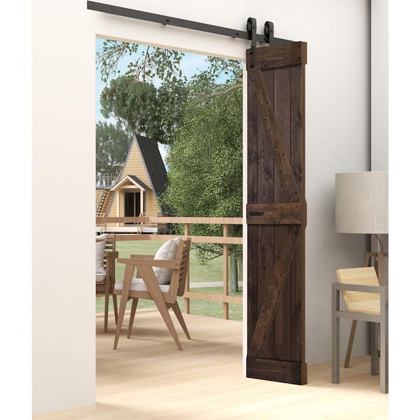 ISLIFE K Style 42in. x 84in.(21 in. x 84 in. x 2-Panels)Kona Coffee Solid Wood Bi-Fold Door With Hardware-Assembly Needed