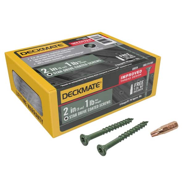 DECKMATE Deck Screws Brown 2 in x #8 Star Drive 2 Lb New-Open Box Free Ship 