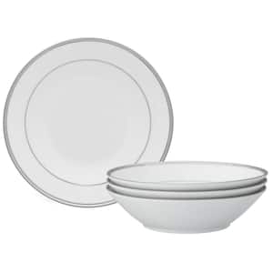 Regina Platinum 7.5 in., 12 fl. oz. (White) Porcelain Soup Bowls, (Set of 4)