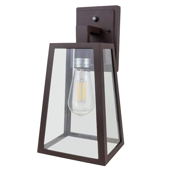 120-Watt Equivalent Brown Integrated LED Dusk-to-Dawn Aluminum Wall Pack Light 3000K