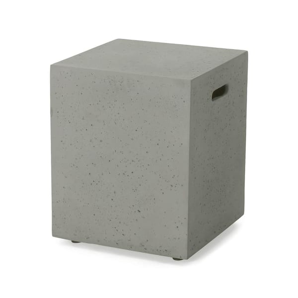 Unbranded Modern Design Light Gray Rectangle Ceramic Outdoor Patio Tank Holder Side Table, Multi-Functional & Lightweight Concrete
