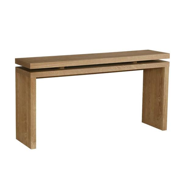 60 in. Antique Brown Rectangle MDF Vintage Console Table Sofa
