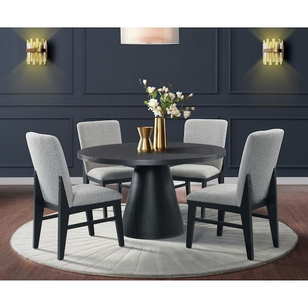Canal Black Wood Grey Fabric (PGY1113-4) Side Chair (2 Per Carton)